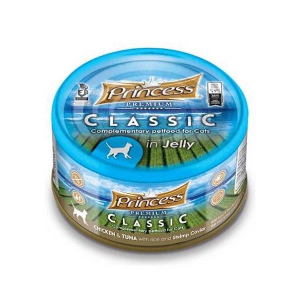 Princess Classic Tavuklu Ton Balıklı ve Karides Havyarlı Yetişkin Kedi Konservesi 170 gr