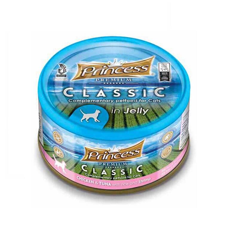 Princess Classic Tavuklu Ton Balıklı Karidesli ve Pirinçli Yetişkin Kedi Konservesi 170 gr