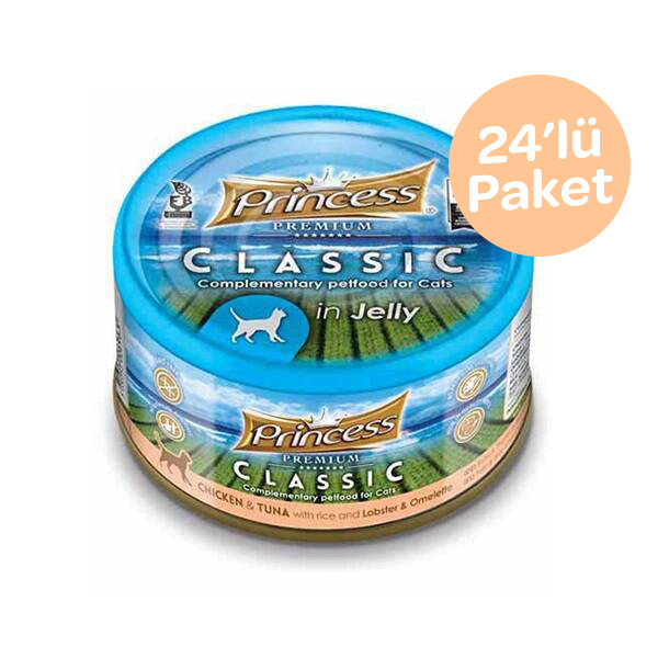 Princess Premium Istakoz Omlet Tavuk ve Ton Balıklı Yetişkin Kedi Konservesi 170 gr (24 adet)