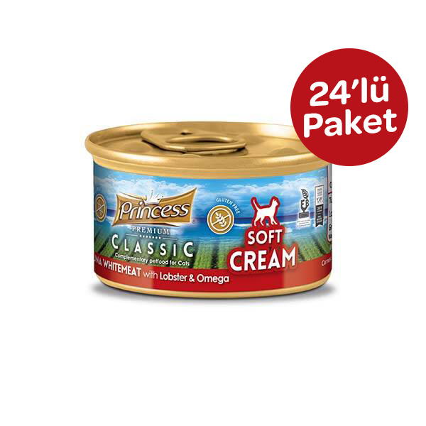 Princess Soft Cream Beyaz Ton Balığı ve Istakozlu Yetişkin Kedi Sıvı Krema 50 gr (24 adet)