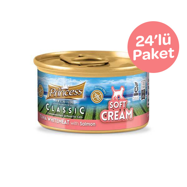 Princess Soft Cream Beyaz Ton Balıklı ve Somonlu Yetişkin Kedi Sıvı Krema 50 gr (24 adet)