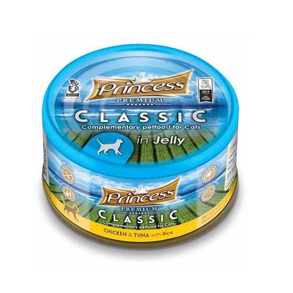 Princess Classic Tavuklu Ton Balıklı ve Pirinçli Yetişkin Kedi Konservesi 170 gr