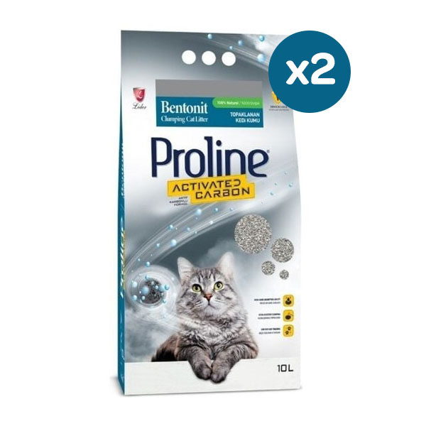 Proline Aktif Karbonlu Topaklanan Kedi Kumu 10 lt x2