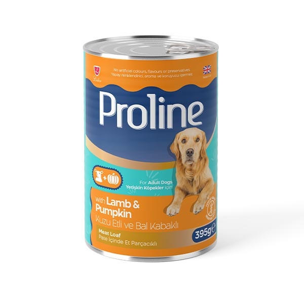 Proline Pate içinde Et Parçacıklı Kuzu Etli ve Bal Kabaklı Yetişkin Köpek Maması 395 Gr