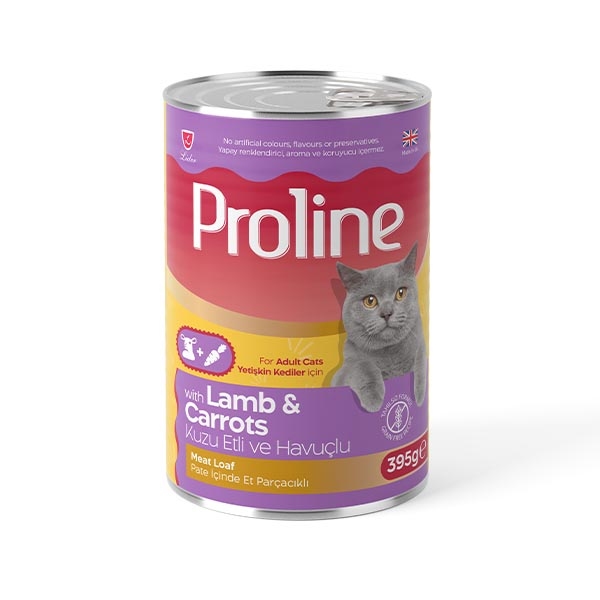 Proline Pate içinde Et Parçacıklı Kuzu Etli ve Havuçlu Yetişkin Kedi Maması 395 Gr