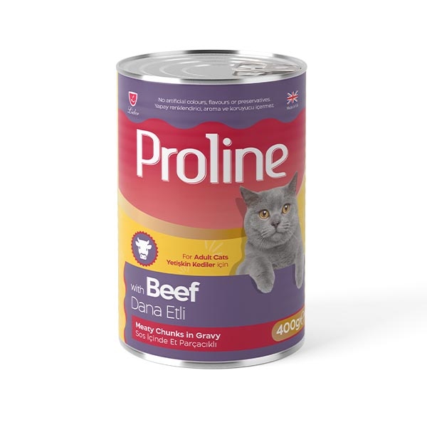 Proline Sos içinde Et Parçacıklı Dana Etli Yetişkin Kedi Maması 400 Gr