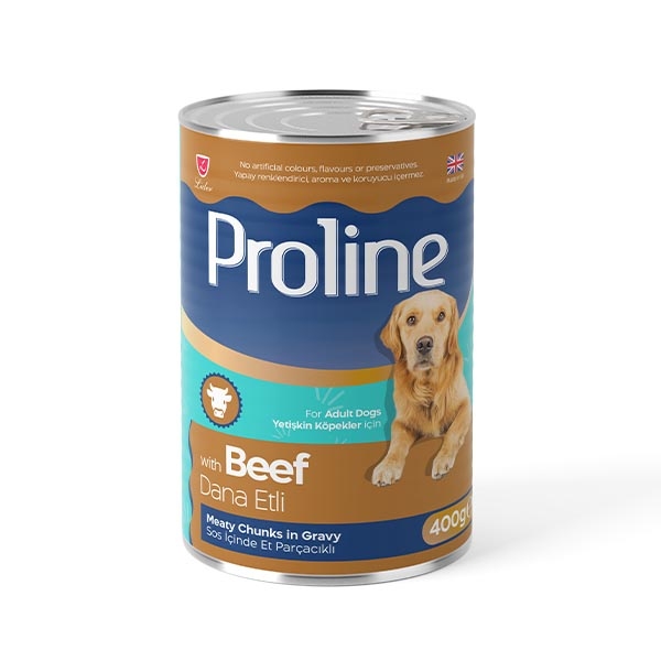 Proline Sos içinde Et Parçacıklı Dana Etli Yetişkin Köpek Maması 400 Gr