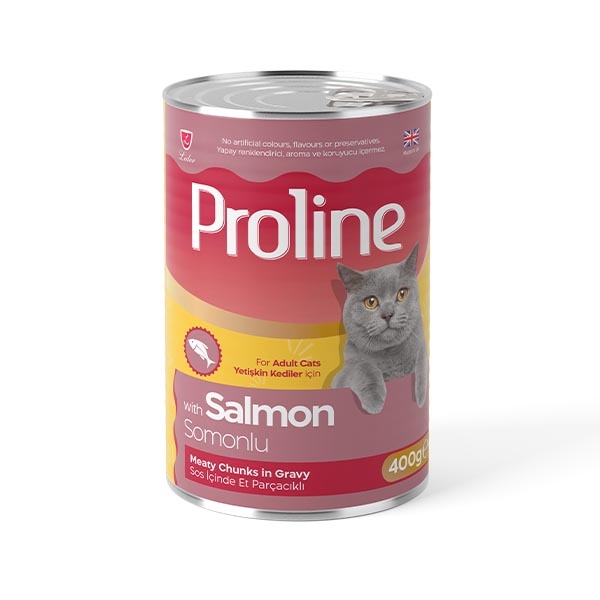 Proline Sos içinde Et Parçacıklı Somonlu Yetişkin Kedi Maması 400 Gr