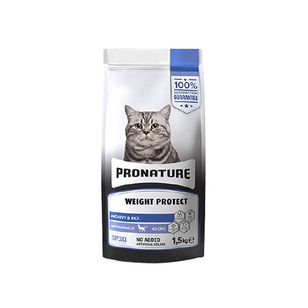 Pronature Kısırlaştırılmış Yetişkin Kuru Kedi Maması (Weight Protect) Hamsili ve Pirinçli 1,5KG