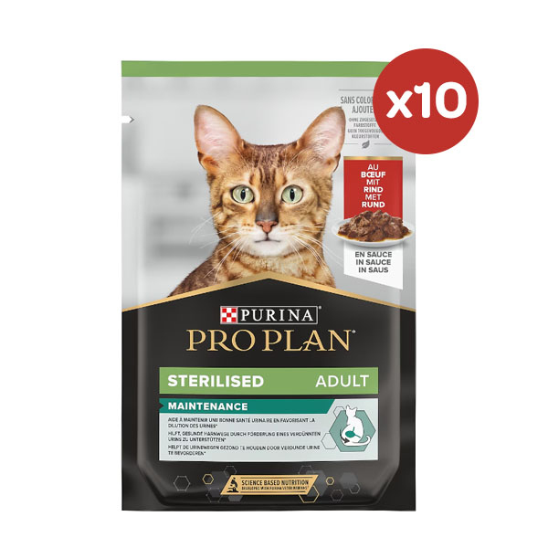 ProPlan Kısırlaştırılmış Sığır Etli Kedi Pouch 85 Gr x 10