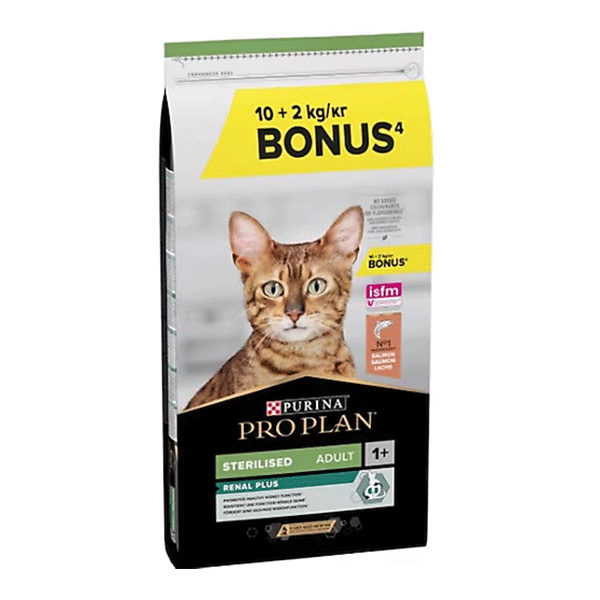 Pro Plan Sterilised Somonlu Kısırlaştırılmış Yetişkin Kedi Maması 10 kg + 2 kg HEDİYE!