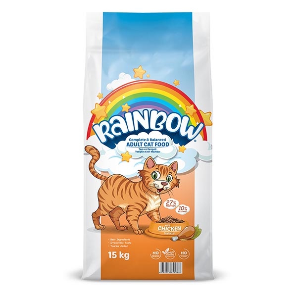 Rainbow Tavuklu Yetişkin Kedi Maması 15 Kg