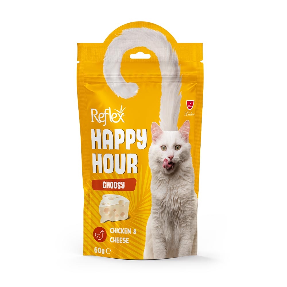 Reflex Happy Hour Choosy Tavuklu ve Peynirli Kedi Ödül Maması 60gr