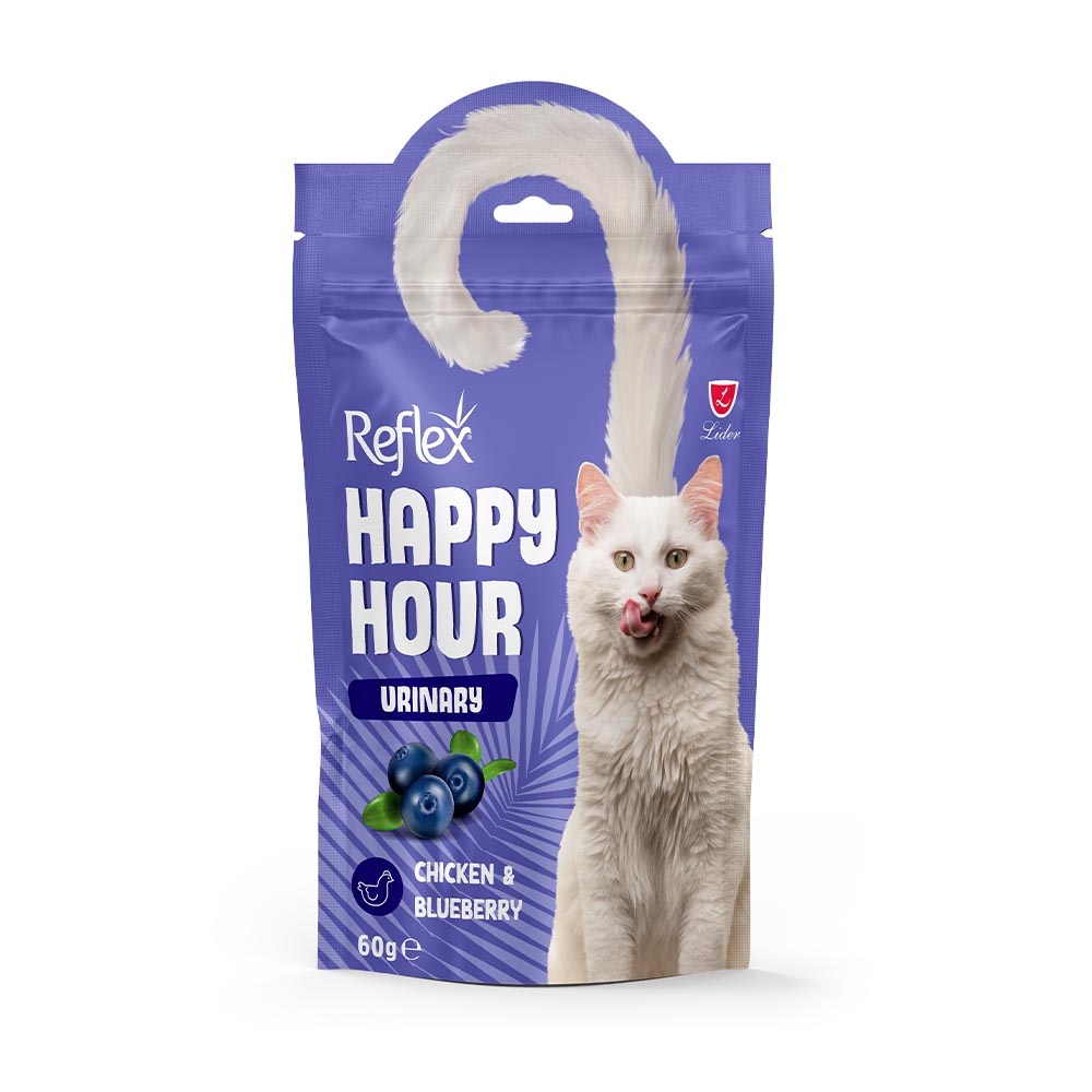 Reflex Happy Hour Urinary Tavuklu ve Yaban Mersinli Kedi Ödül Maması 60gr