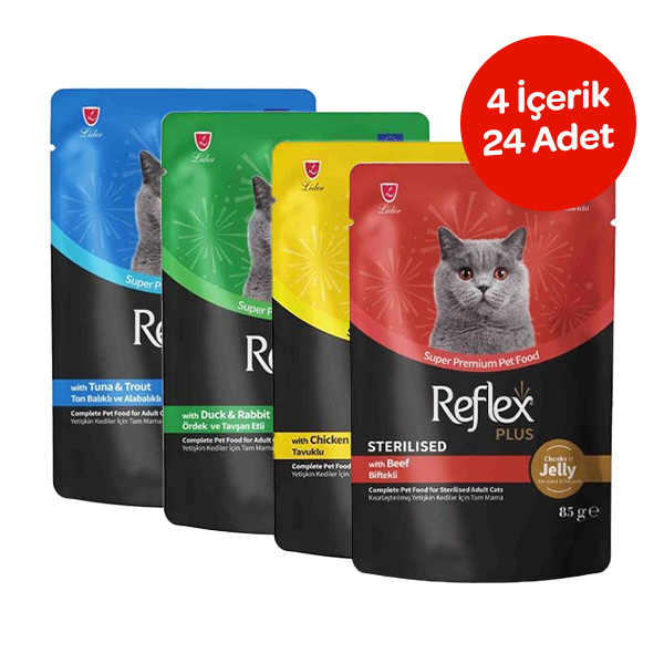 Reflex Karışık Soslu Kedi Yaş Maması Kedi Pouch 85 Gr X 24 Adet