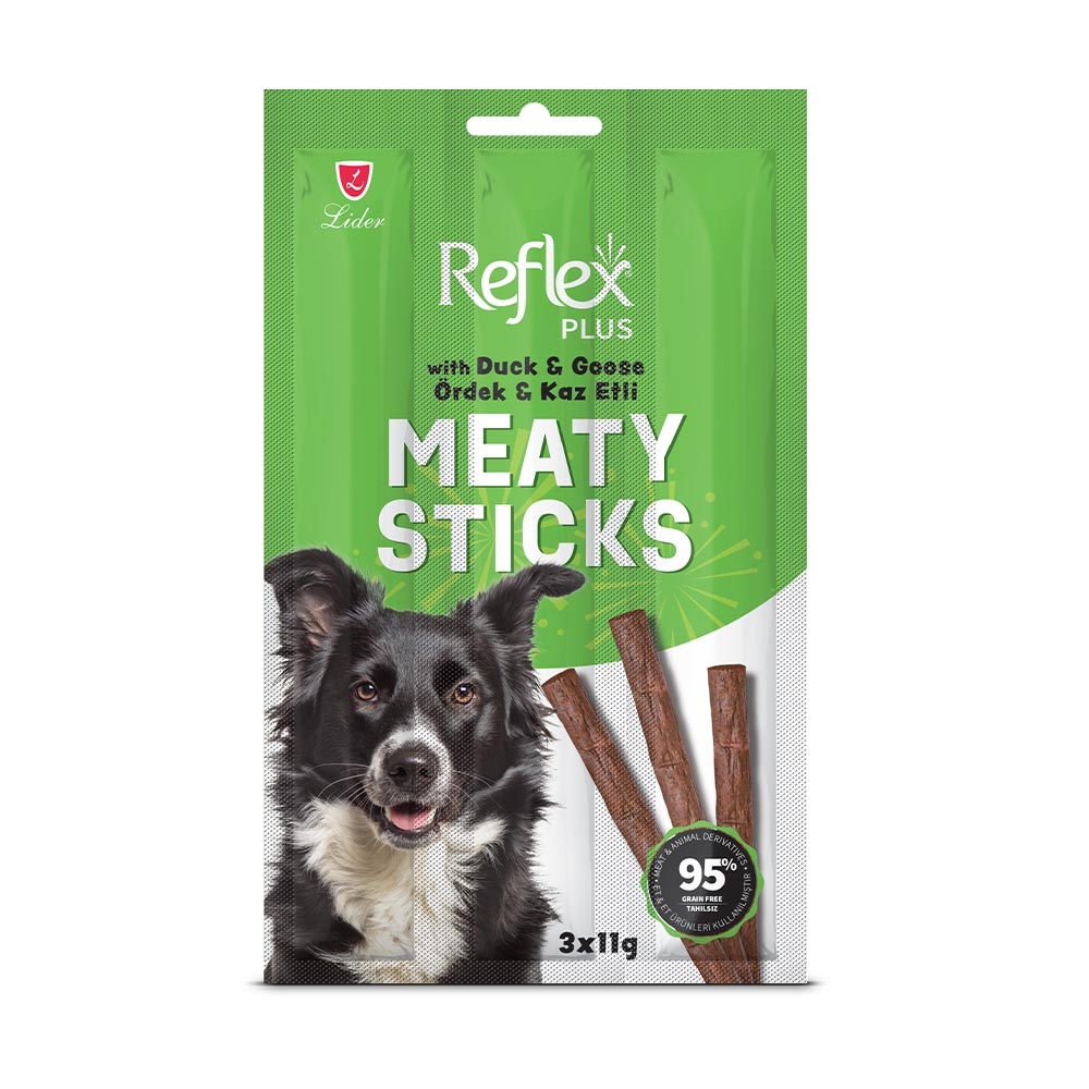 Reflex Plus Meaty Sticks Ördek ve Kaz Etli Tahılsız Köpek Ödül Çubuğu 3x11 Gr