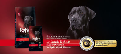 Reflex Plus Kuzulu & Pirinçli Orta ve Büyük Irk Köpek Maması 15 KG