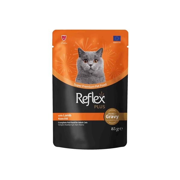 Reflex Plus Sos İçinde Parça Kuzu Etli Yetişkin Kedi Konservesi 85gr