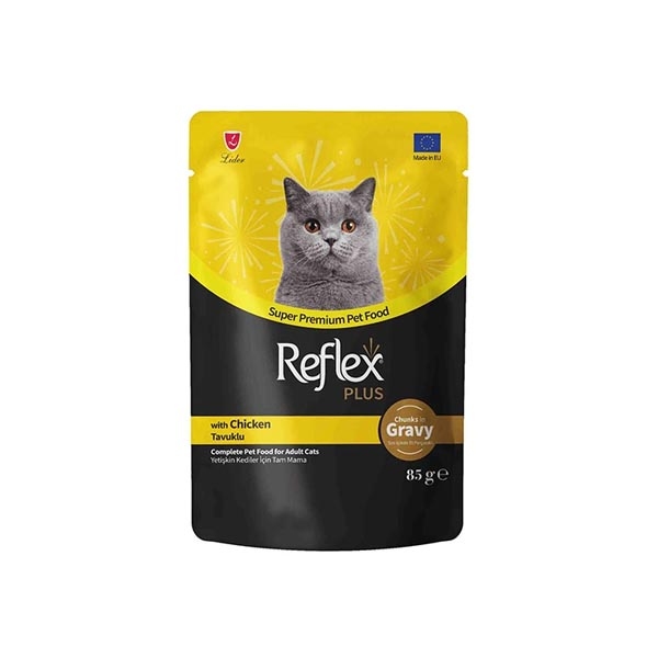 Reflex Plus Sos İçinde Parça Tavuk Etli Yetişkin Kedi Konservesi 85gr