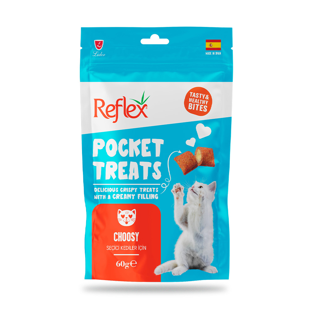 Reflex Pocket Treats Choosy Seçici Kediler için Tavuklu Kedi Ödülü 60 Gr