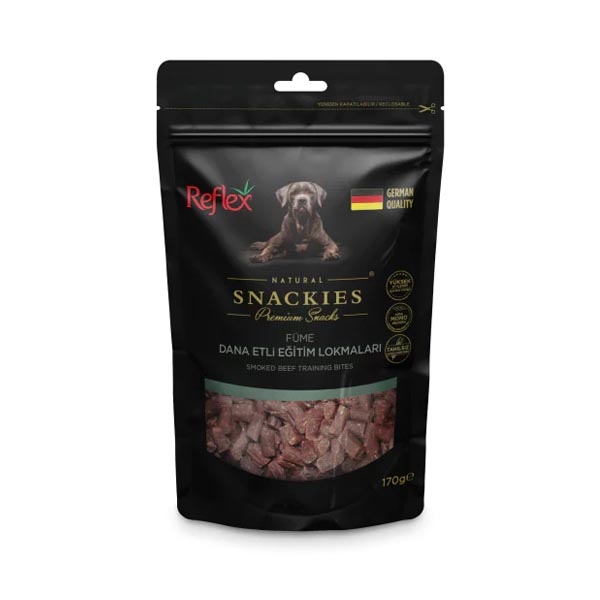 Reflex Snackies Natural Füme Dana Etli Tahılsız Köpek Eğitim Lokmaları 170gr