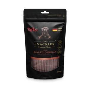 Reflex Snackies Natural Füme Dana Etli Tahılsız Köpek Ödül Çubuğu 170gr - Thumbnail