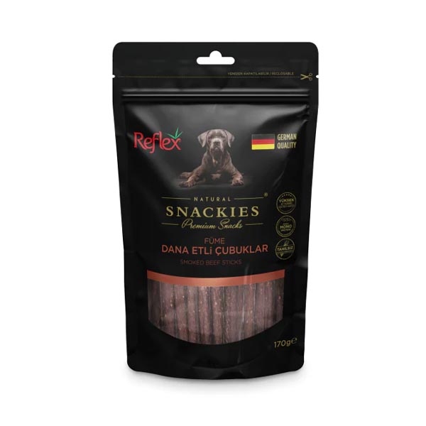 Reflex Snackies Natural Füme Dana Etli Tahılsız Köpek Ödül Çubuğu 170gr