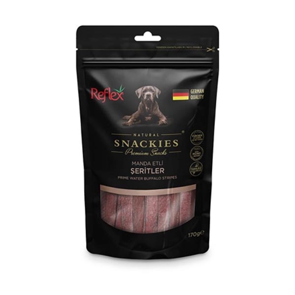 Reflex Snackies Natural Manda Etli Şerit Tahılsız Köpek Ödül Maması 170gr