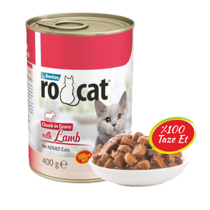 Ro-Cat Parça Etli Kuzulu Yetişkin Kedi Konservesi 400 Gr - Thumbnail