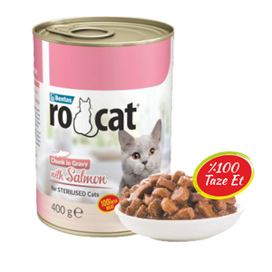 Ro-Cat Parça Etli Somonlu KısırlaştırılmışKedi Konservesi 400 Gr - Thumbnail