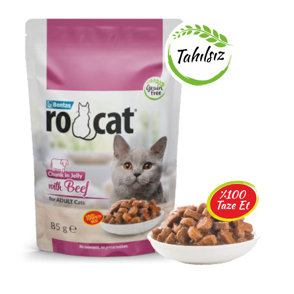 Ro-Cat Sığır Etli Yetişkin Yaş Kedi Maması 85 Gr