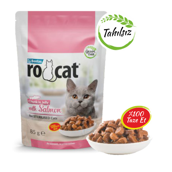 Ro-Cat Somonlu Kısırlaştırılmış Yaş Kedi Maması 85 Gr