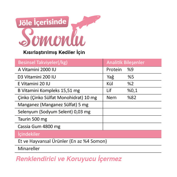 Ro-Cat Somonlu Kısırlaştırılmış Yaş Kedi Maması 85 Gr