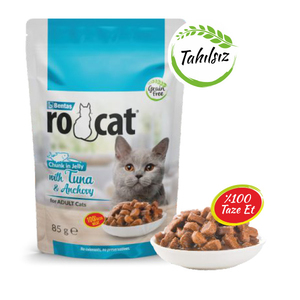 Ro-Cat Ton Balıklı ve Hamsili Yetişkin Yaş Kedi Maması 85 Gr - Thumbnail