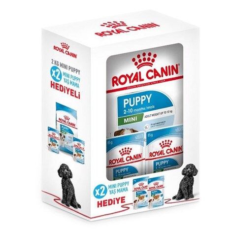 Royal Canin Box Mini Puppy Yavru Köpek Maması 2 Kg + 2 Adet Mini Puppy Yaş Mama Hediyeli