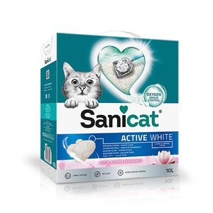 SaniCat Active White Lotus Ultra Topaklanan Kedi Kumu 10 Lt - Thumbnail