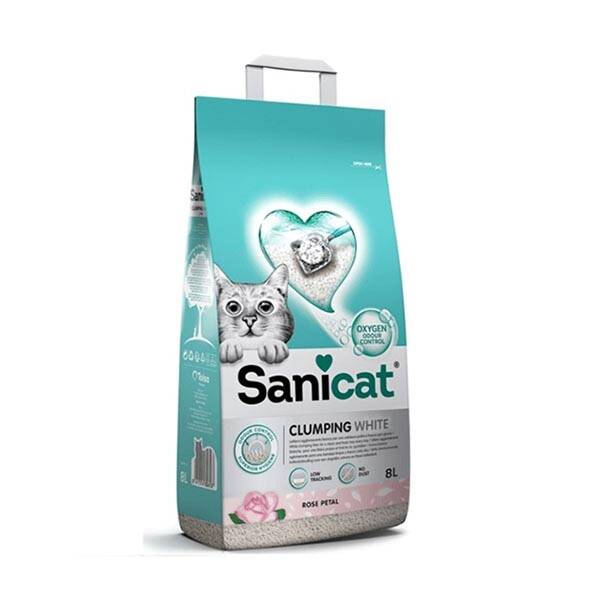 Sanicat Clumping White Gül Kokulu Topaklanan Kedi Kumu 8 lt