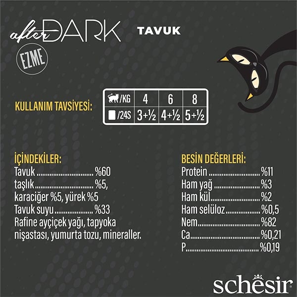 Schesir After Dark Tavuk Etli Pate Tahılsız Yaş Kedi Maması 80 Gr