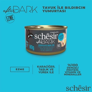 Schesir After Dark Tavuk Etli ve Bıldırcın Yumurtalı Pate Tahılsız Yaş Kedi Maması 80 Gr - Thumbnail