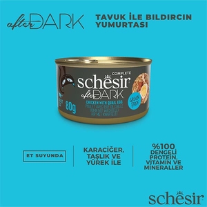 Schesir After Dark Tavuk ve Bıldırcın Yumurtalı Tahılsız Yaş Kedi Maması 80 Gr - Thumbnail