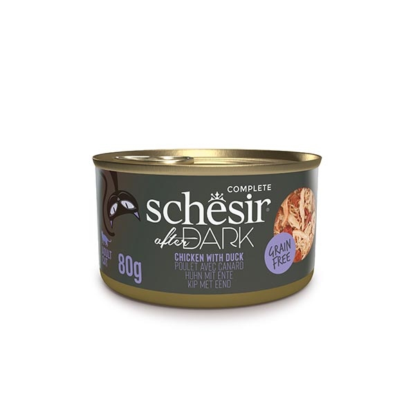 Schesir After Dark Tavuk ve Ördek Etli Tahılsız Yaş Kedi Maması 80 Gr