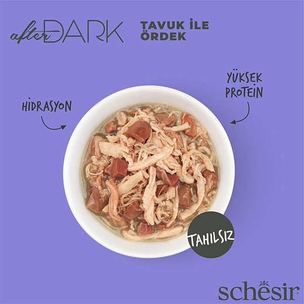 Schesir After Dark Tavuk ve Ördek Etli Yaş Kedi Maması 80 Gr