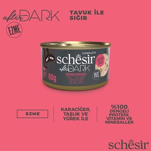 Schesir After Dark Tavuk ve Sığır Etli Pate Tahılsız Yaş Kedi Maması 80 Gr - Thumbnail