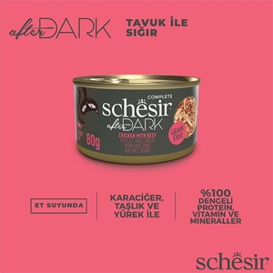 Schesir After Dark Tavuk ve Sığır Etli Yaş Kedi Maması 80 Gr - Thumbnail