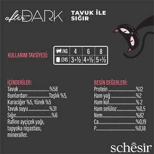 Schesir After Dark Tavuk ve Sığır Etli Yaş Kedi Maması 80 Gr - Thumbnail