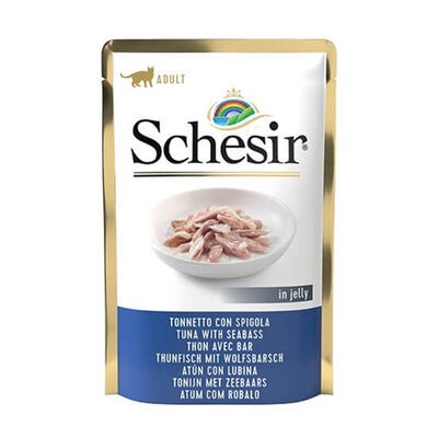 Schesir Jelly Ton Balıklı ve Levrekli Pouch Kedi Konservesi 85 Gr