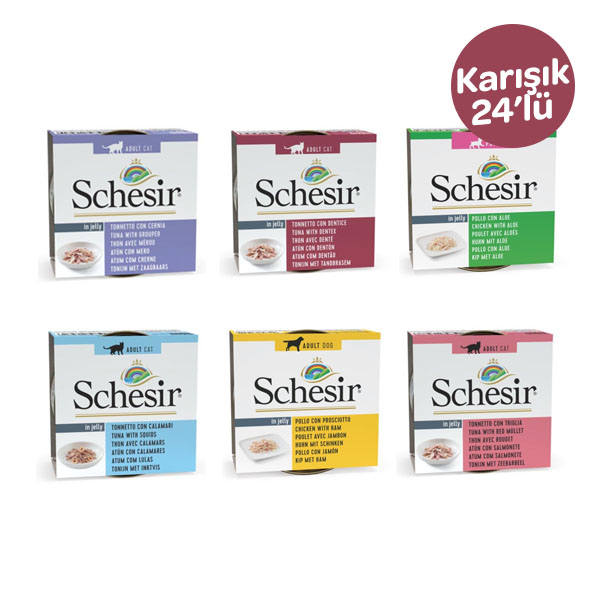 Schesir Karışık Konserve Yetişkin Kedi Maması 24 X 85 Gr