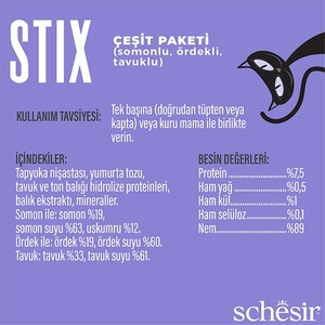 Schesir Stix Karışık Lezzetli Sıvı Kedi Ödülü 6x15 Gr - Thumbnail