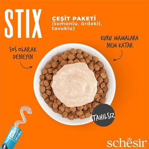 Schesir Stix Karışık Lezzetli Sıvı Kedi Ödülü 6x15 Gr - Thumbnail