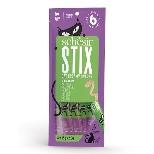 Schesir Stix Ördekli Sıvı Kedi Ödülü 6x15 Gr